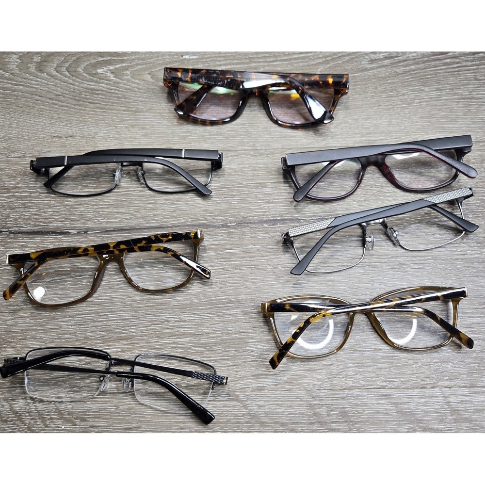 Foster Grant Glasses Frames Only Lot 7 Pairs Tortoise Black Metal Rimless Unisex
